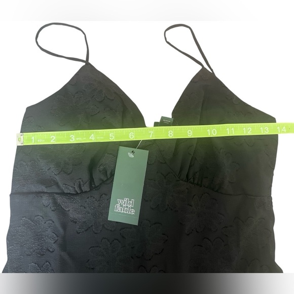 NEW Wild Fable Black Ruffle Spaghetti Strap Mini Dress - Picture 4 of 5